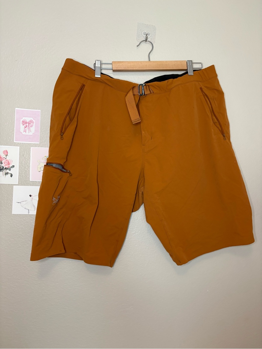 Arc'teryx Men’s Shorts Big And Tall Orange Yellow Color Outdoor Gorpcore utility